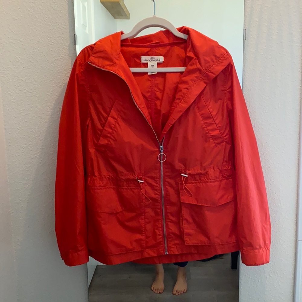 Red rain jacket